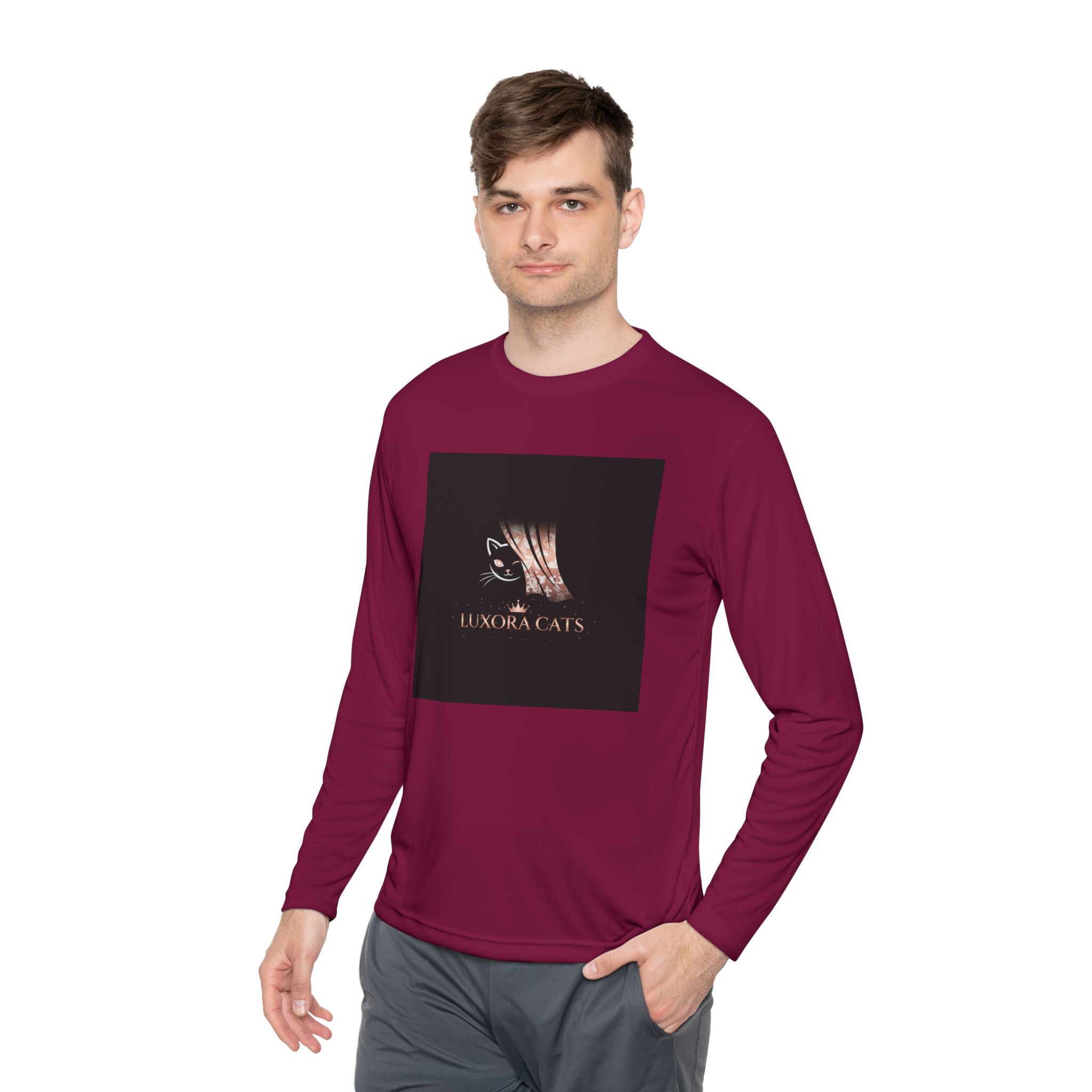 Polera Manga Larga — Retrato de Gato Rose Gold LuxoraCats