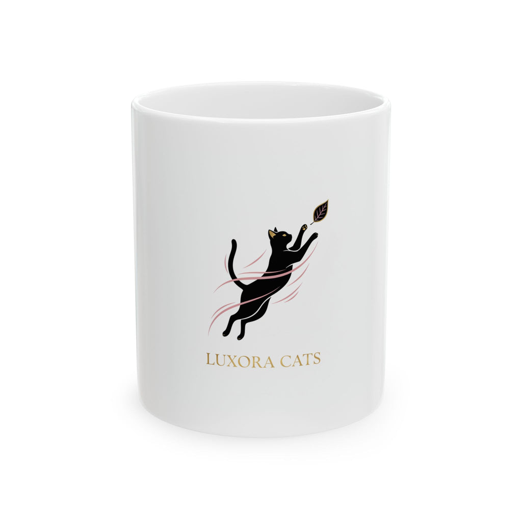 Luxora Cats Ceramic Mug — Elegant Black Cat Design (11oz & 15oz)