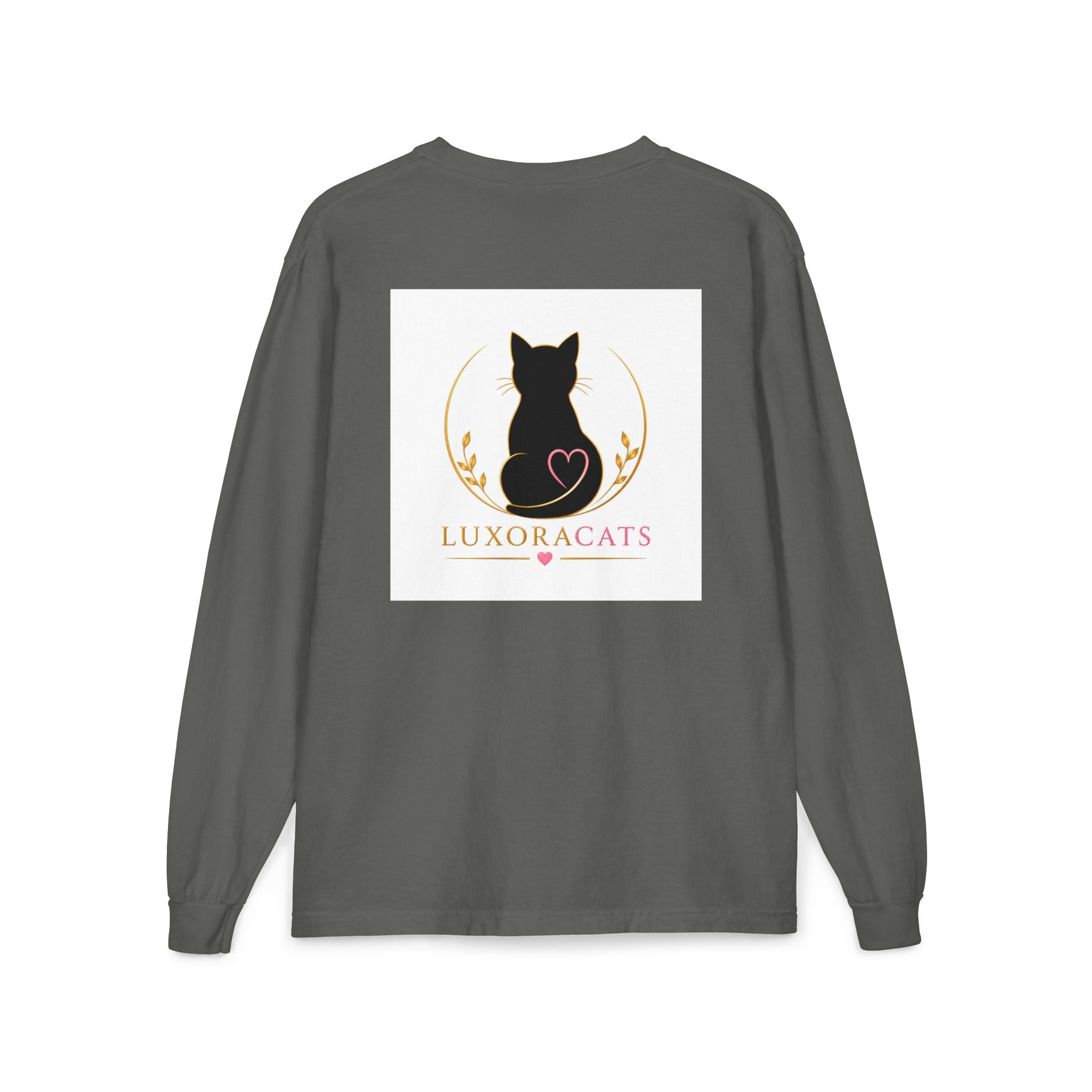 Cat Logo Pocket Long Sleeve Shirt — LuxoraCats Silhouette Tee