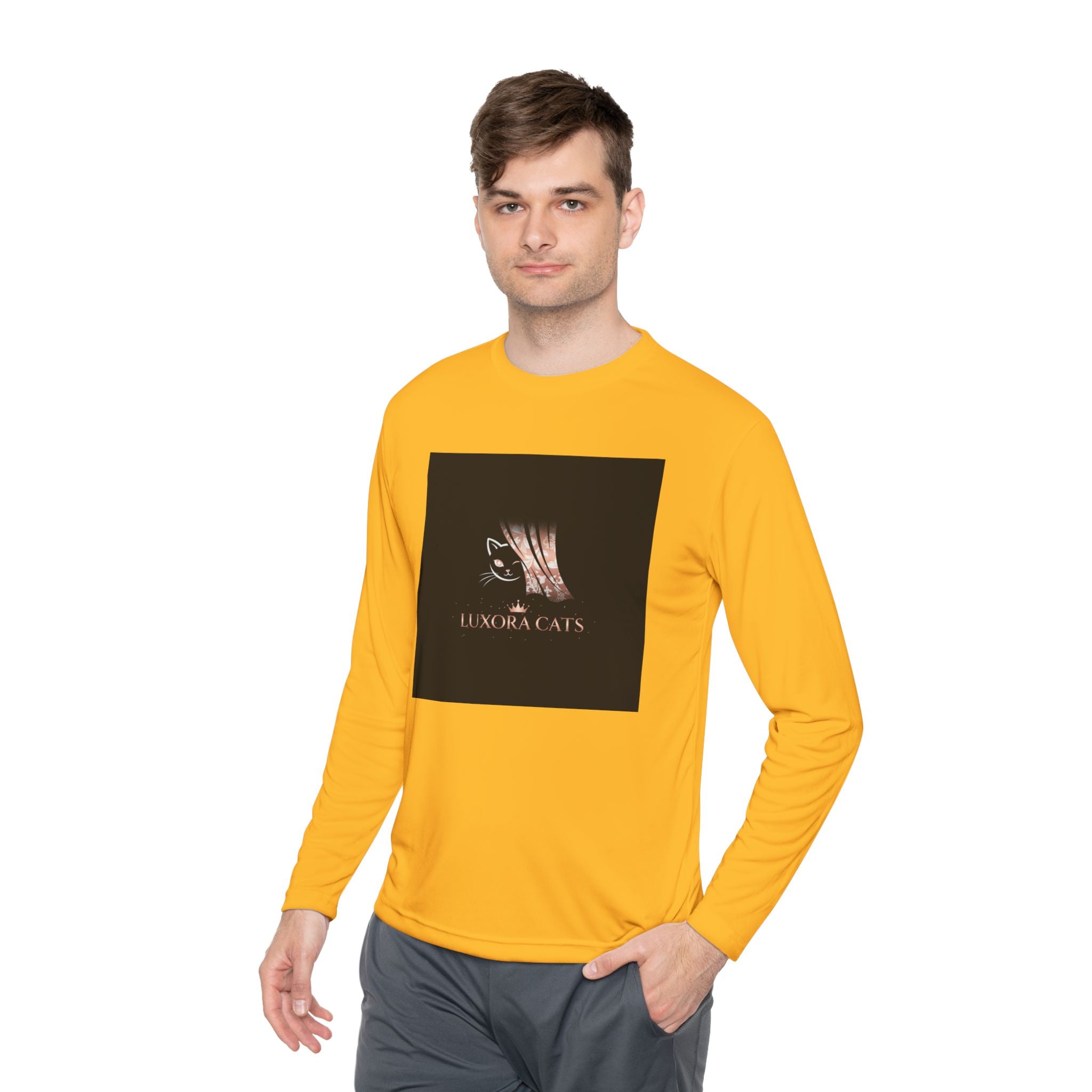 Polera Manga Larga — Retrato de Gato Rose Gold LuxoraCats