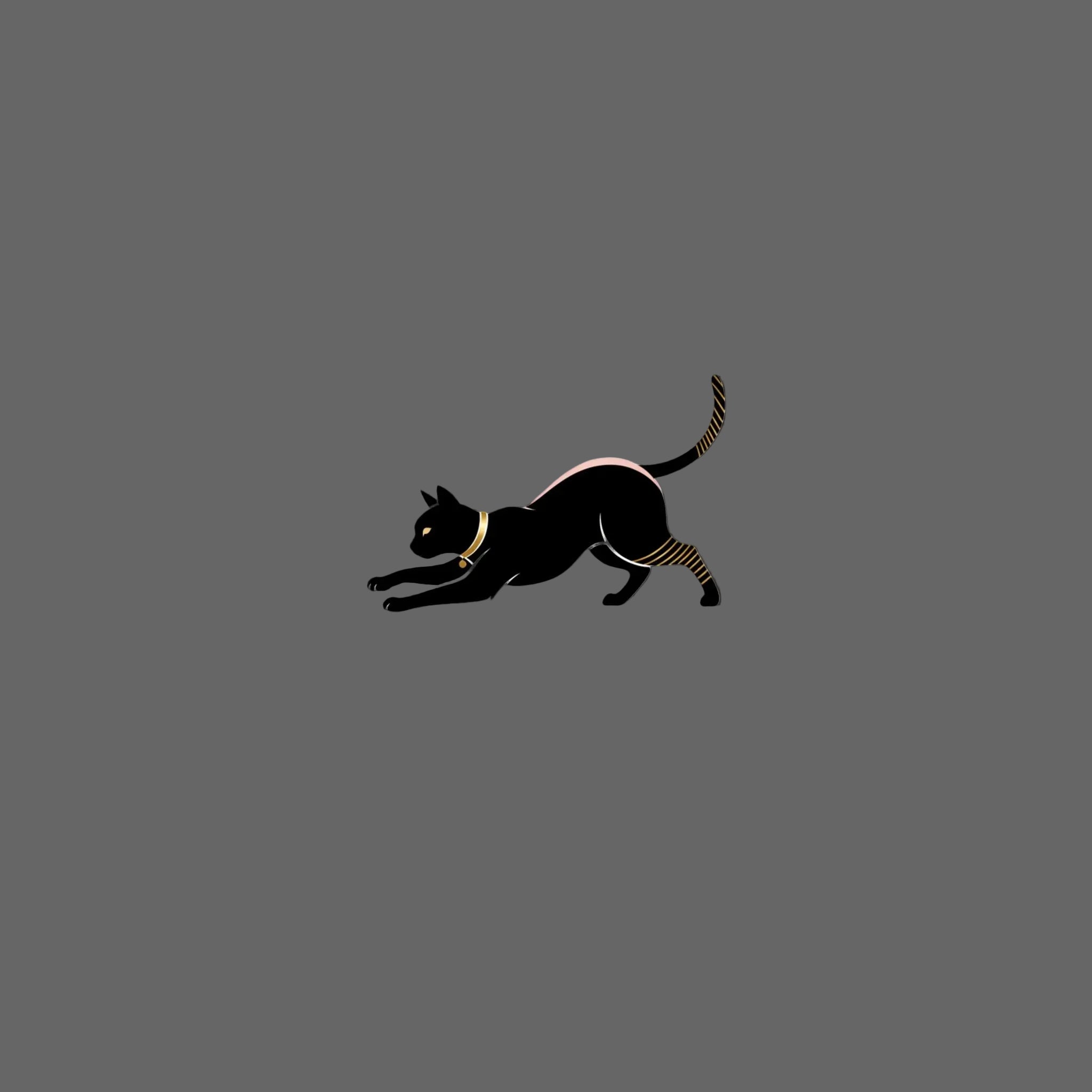 Calcetines Crew Minimalistas Gato Negro — Luxora Cats