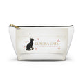 Luxora Cats Accessory Pouch — T‑Bottom Cosmetic Bag with Elegant Feline Logo