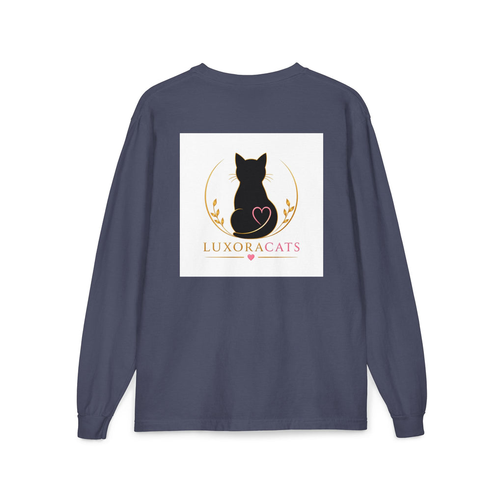 Cat Logo Pocket Long Sleeve Shirt — LuxoraCats Silhouette Tee