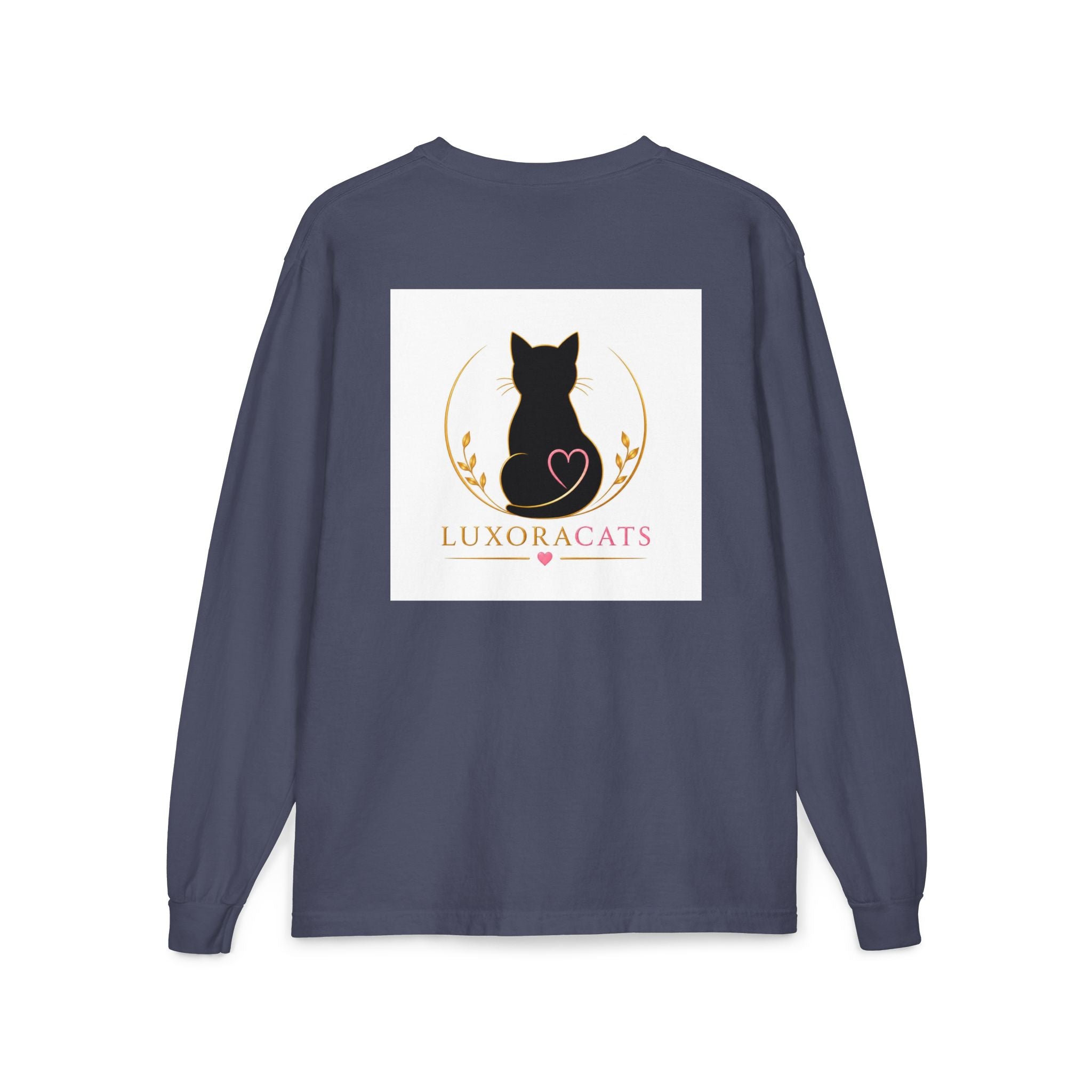 Cat Logo Pocket Long Sleeve Shirt — LuxoraCats Silhouette Tee