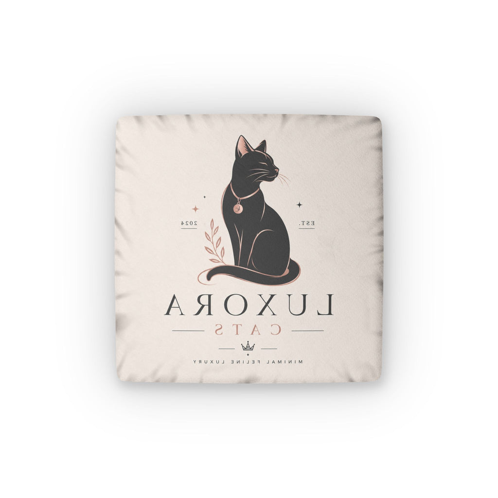 Luxora Cats Square Pillow — Elegant Black Cat Decorative Throw Pillow