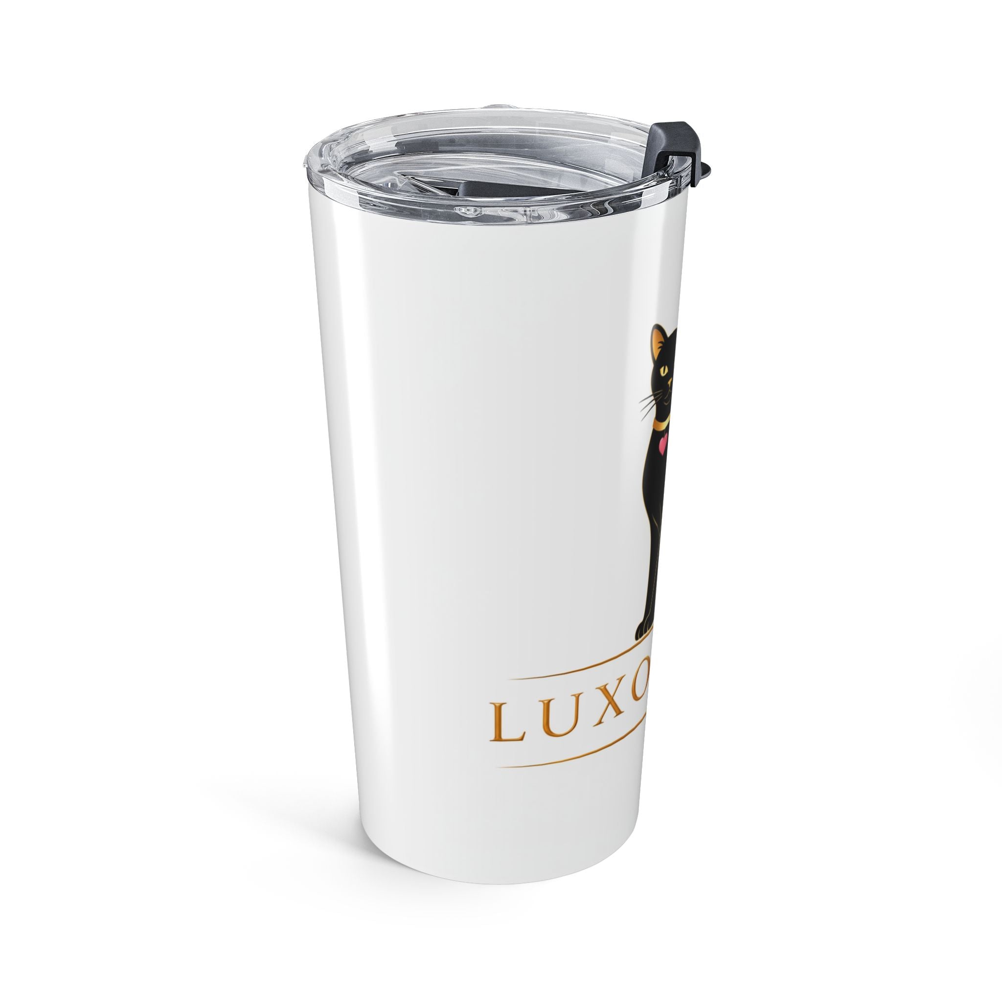 Vaso Térmico 20oz Gato Negro — Diseño Luxoracat, Vaso de Viaje Aislado