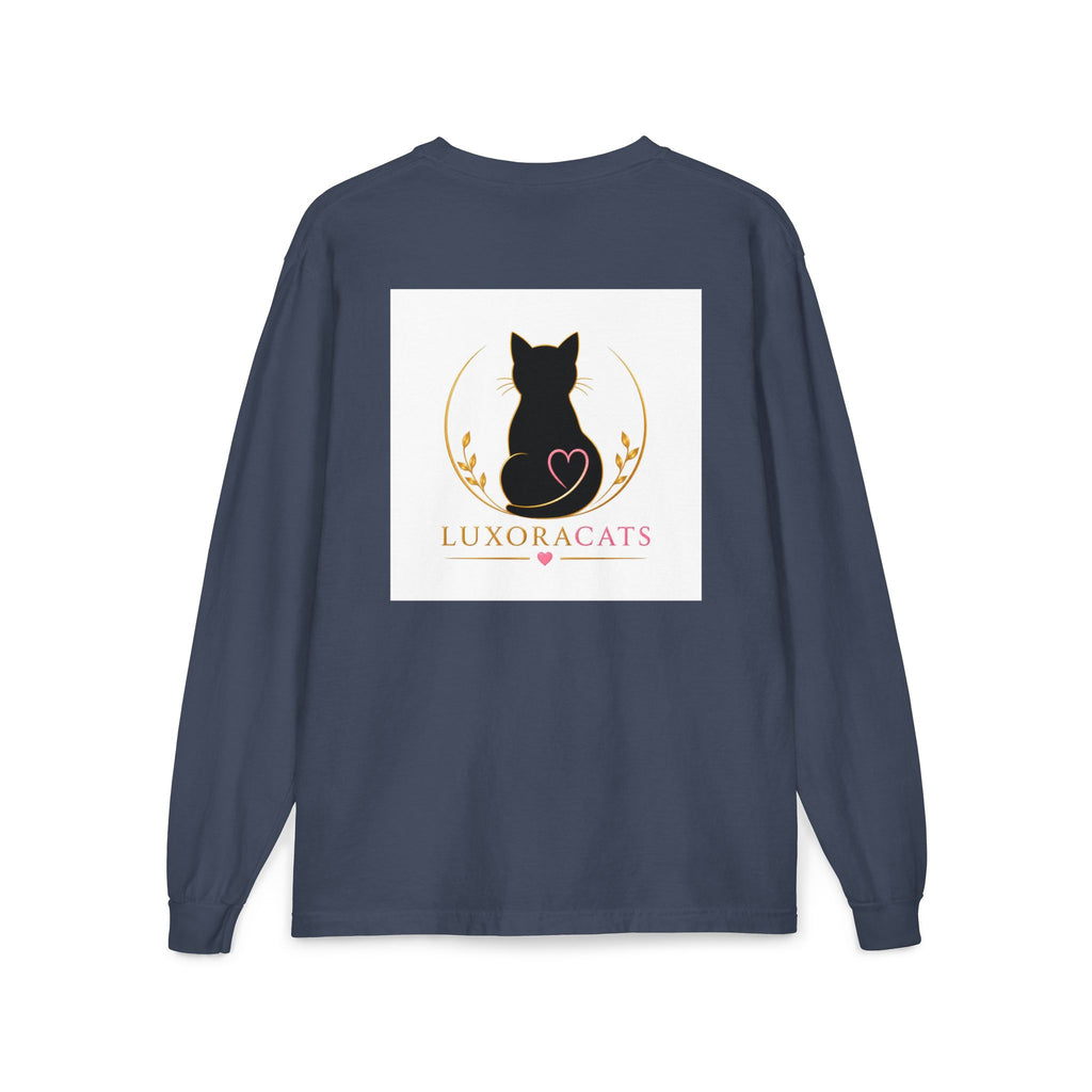 Cat Logo Pocket Long Sleeve Shirt — LuxoraCats Silhouette Tee