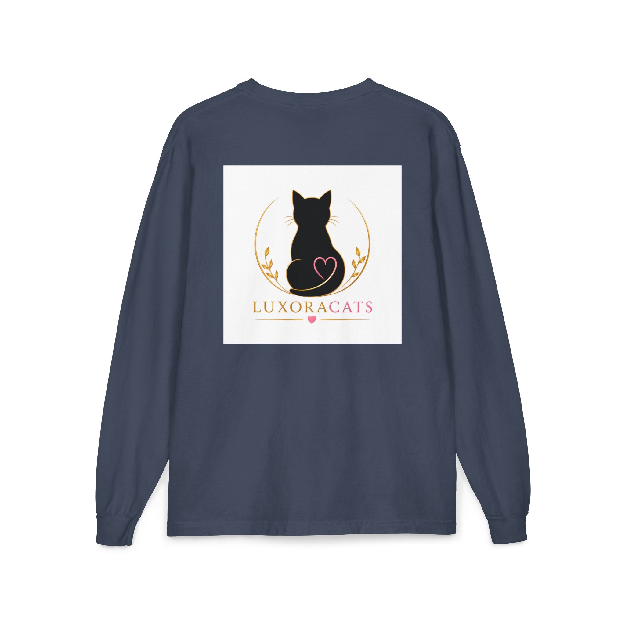 Cat Logo Pocket Long Sleeve Shirt — LuxoraCats Silhouette Tee