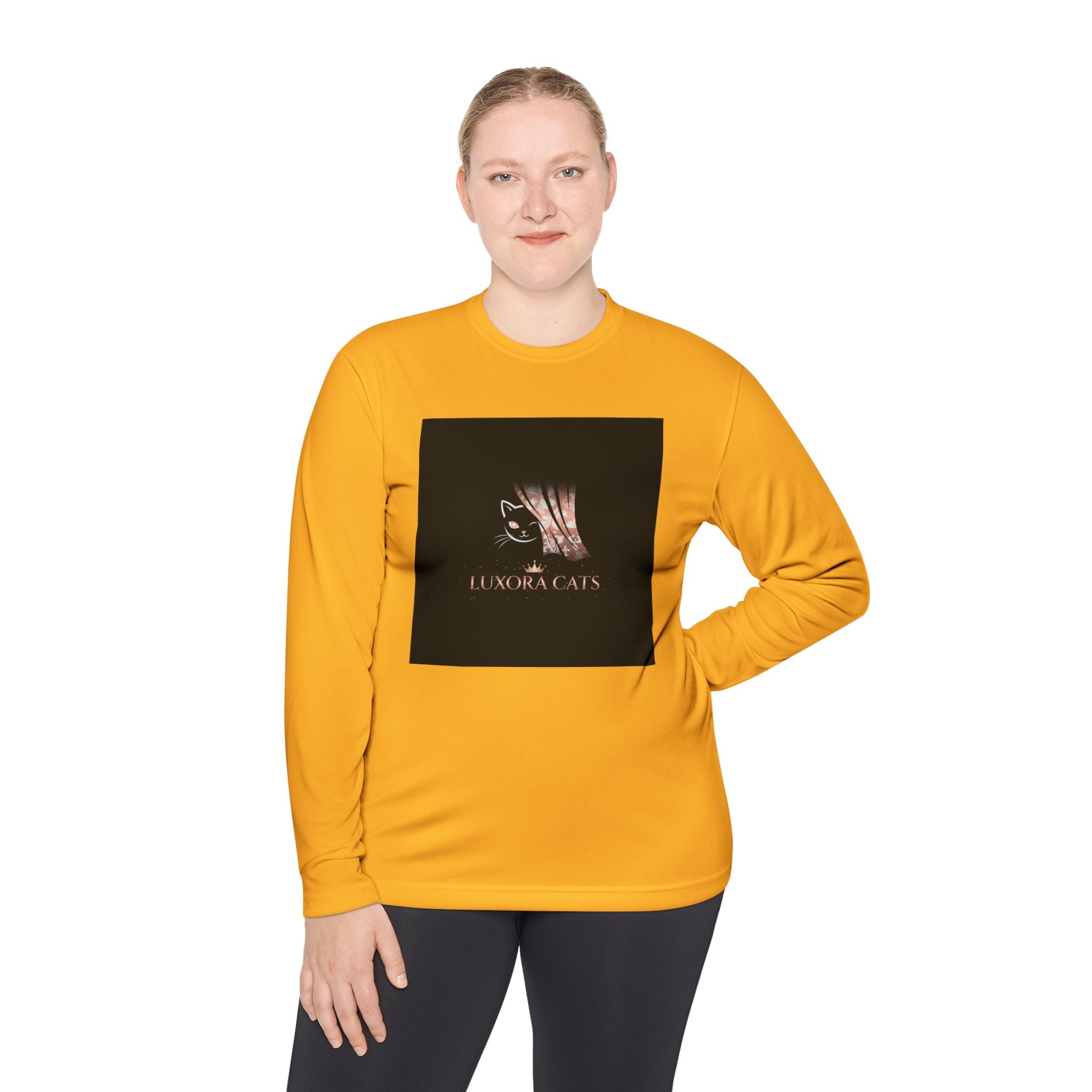 Polera Manga Larga — Retrato de Gato Rose Gold LuxoraCats