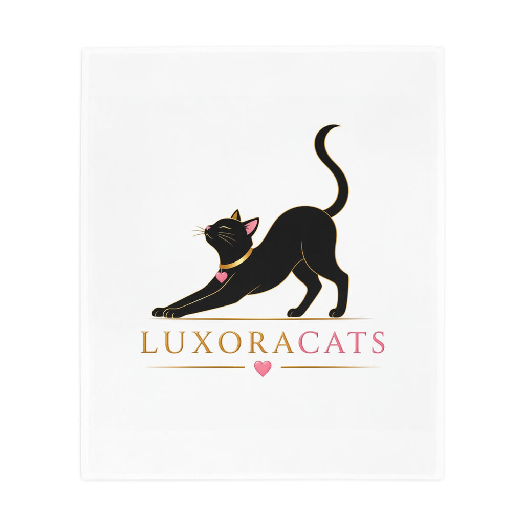 Manta de Polar Suave — LuxoraCats Gato Negro Estirándose