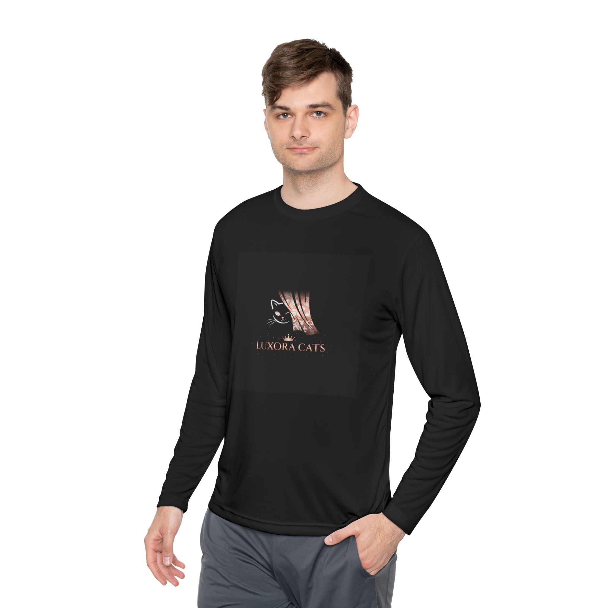 Polera Manga Larga — Retrato de Gato Rose Gold LuxoraCats