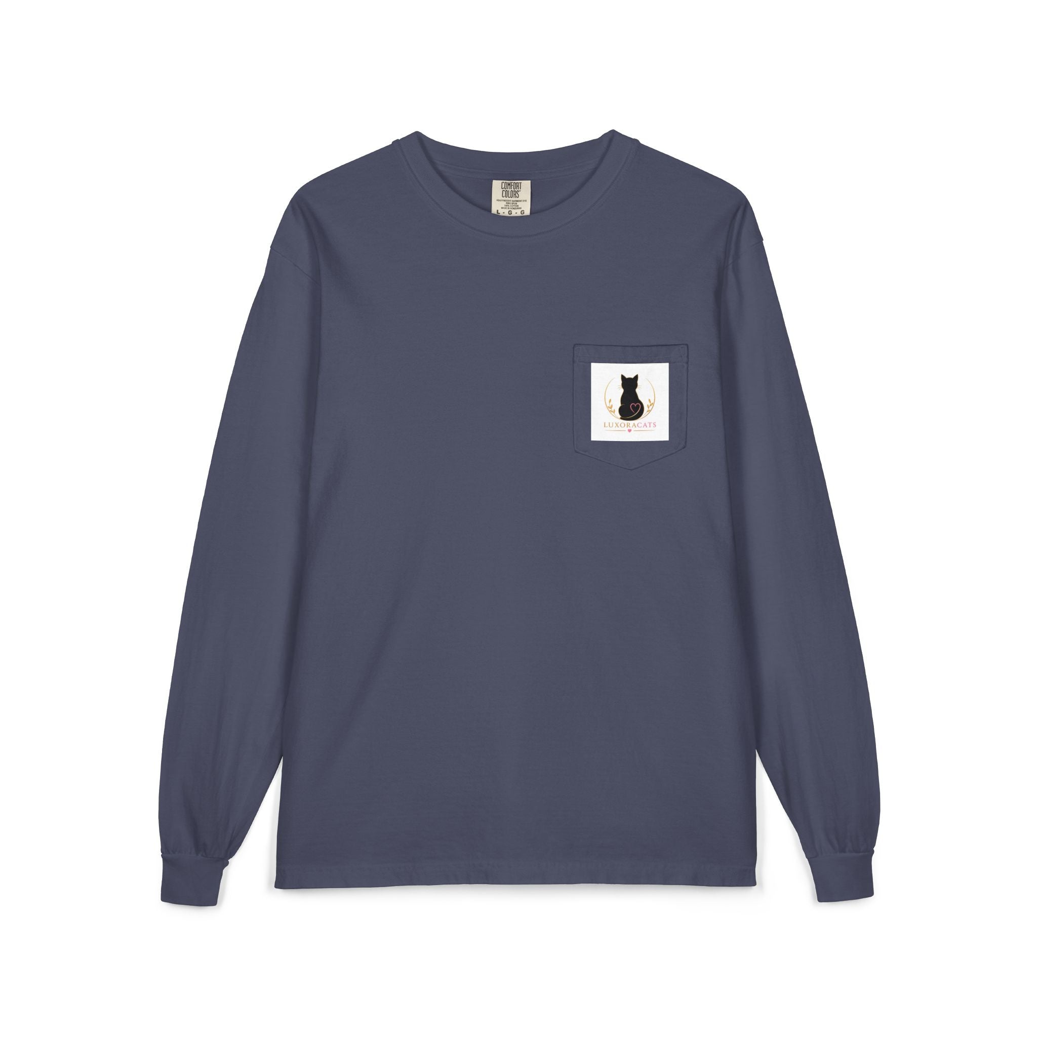 Cat Logo Pocket Long Sleeve Shirt — LuxoraCats Silhouette Tee