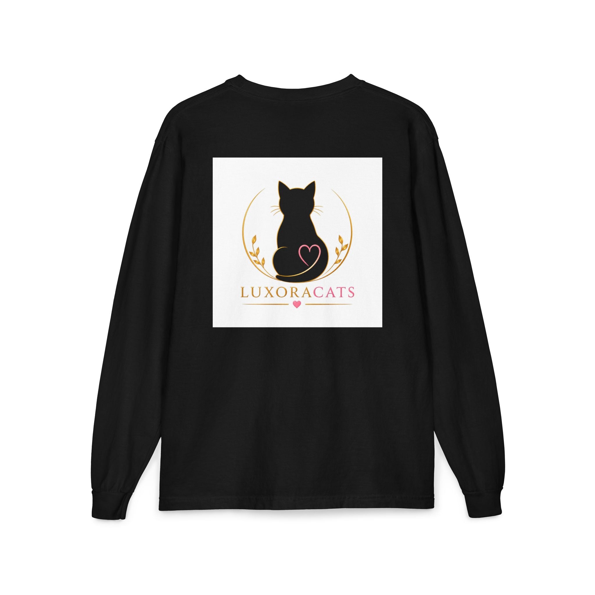 Cat Logo Pocket Long Sleeve Shirt — LuxoraCats Silhouette Tee