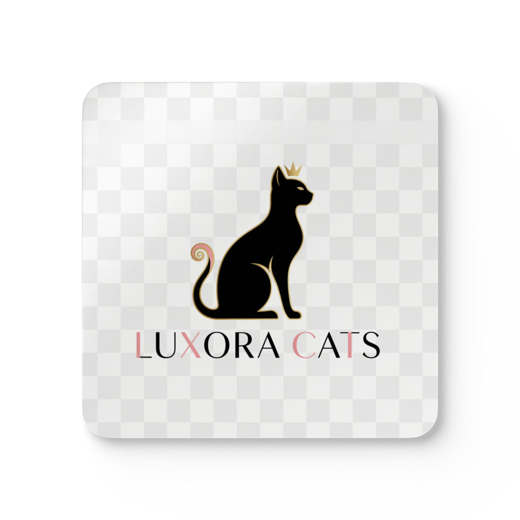 Luxora Cats Corkwood Coaster Set — Elegant Black Cat Drink Coasters (4-Pack)