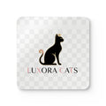 Luxora Cats Corkwood Coaster Set — Elegant Black Cat Drink Coasters (4-Pack)
