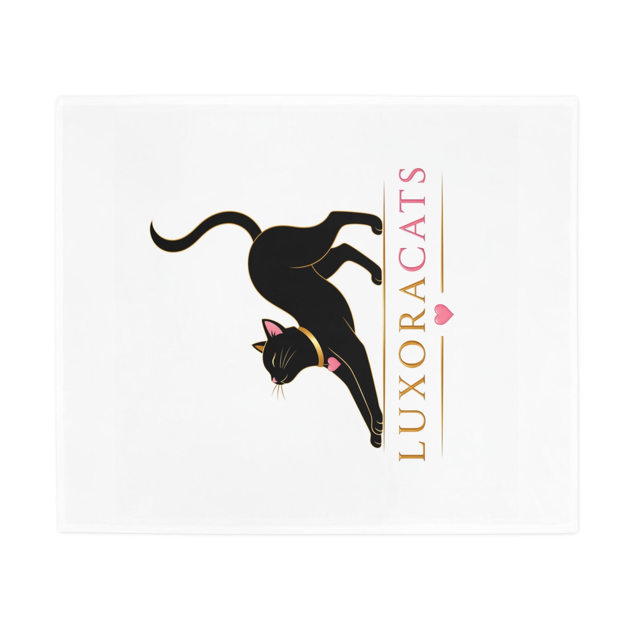 Manta de Polar Suave — LuxoraCats Gato Negro Estirándose