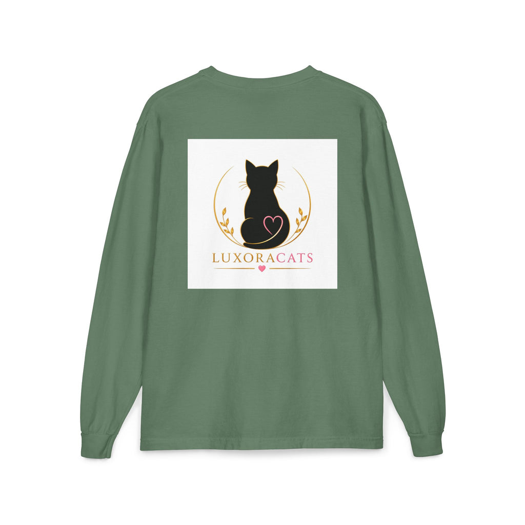 Cat Logo Pocket Long Sleeve Shirt — LuxoraCats Silhouette Tee