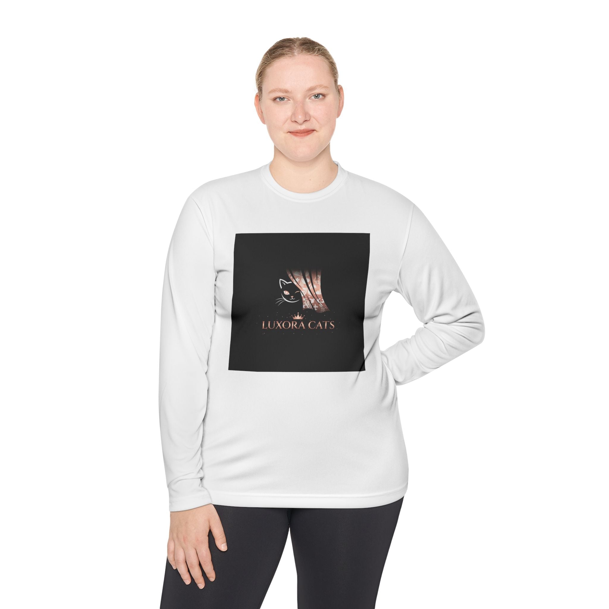 Polera Manga Larga — Retrato de Gato Rose Gold LuxoraCats